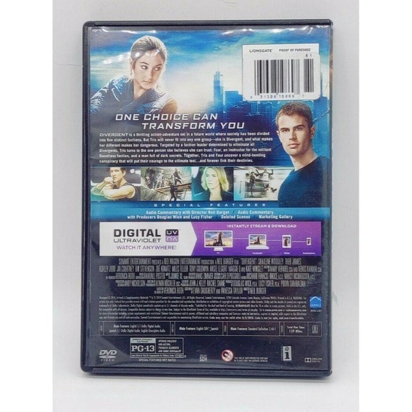 Divergent DVD + Decals / Stickers Shailene Woodley Movie Disc - Picture 3 of 4